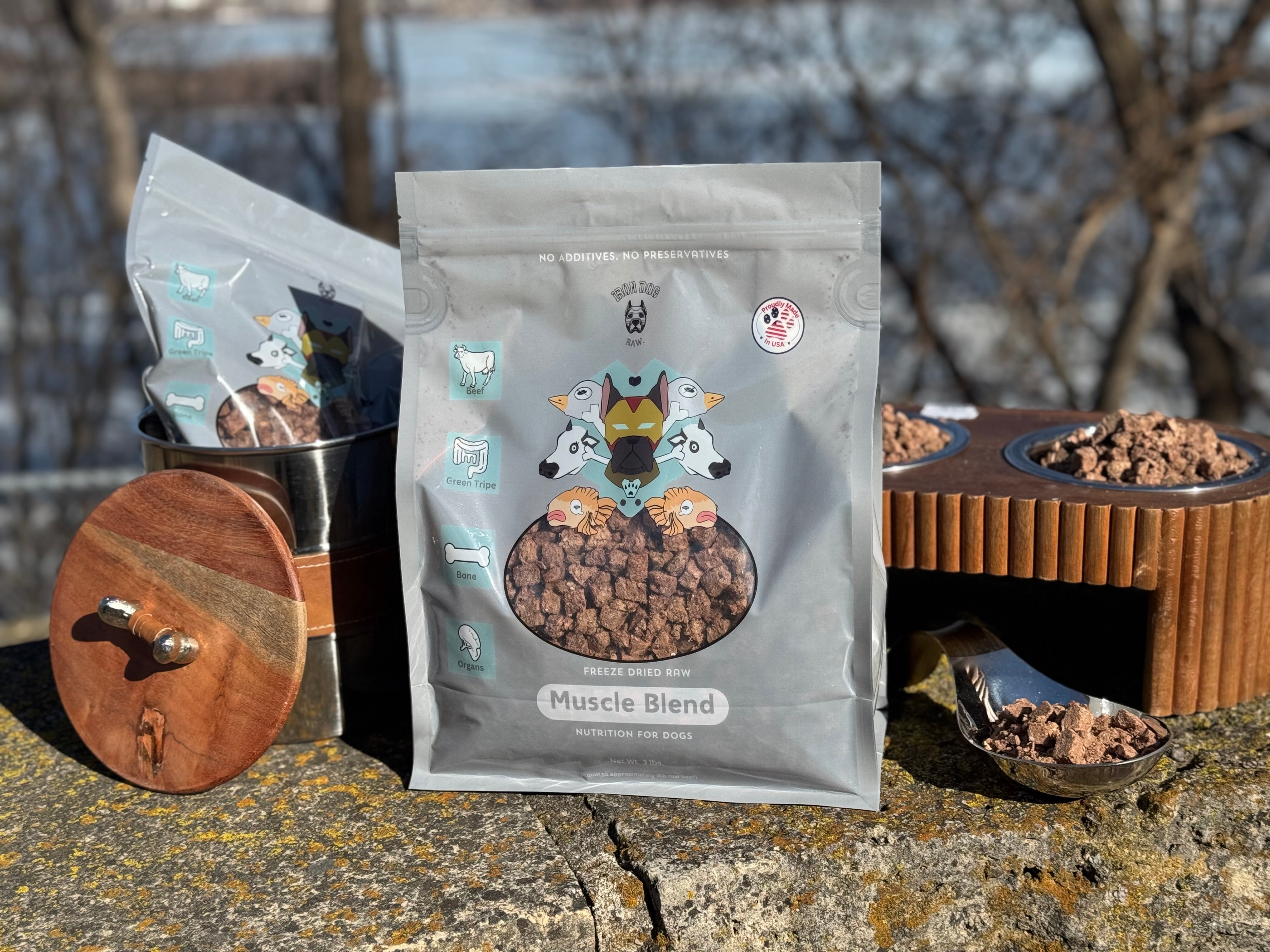 Freeze Dried Raw Dog Food Muscle Blend Small Batch Iron Dog Raw freeze-dried-raw-dog-food-muscle-blend-small-batch-iron-dog-raw