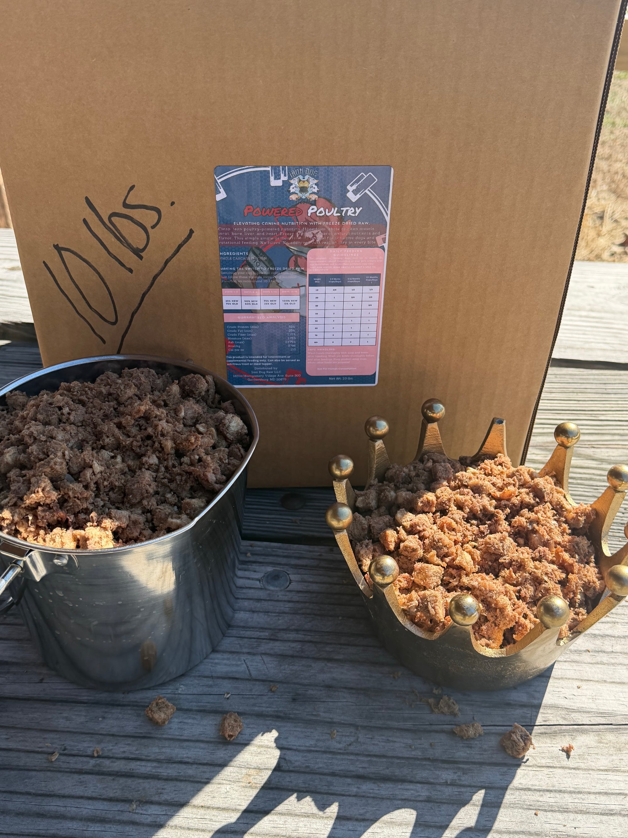 Freeze Dried Raw Dog Food - Powered Poultry Blend (Whole Carcass Chicken) (Large Batch)