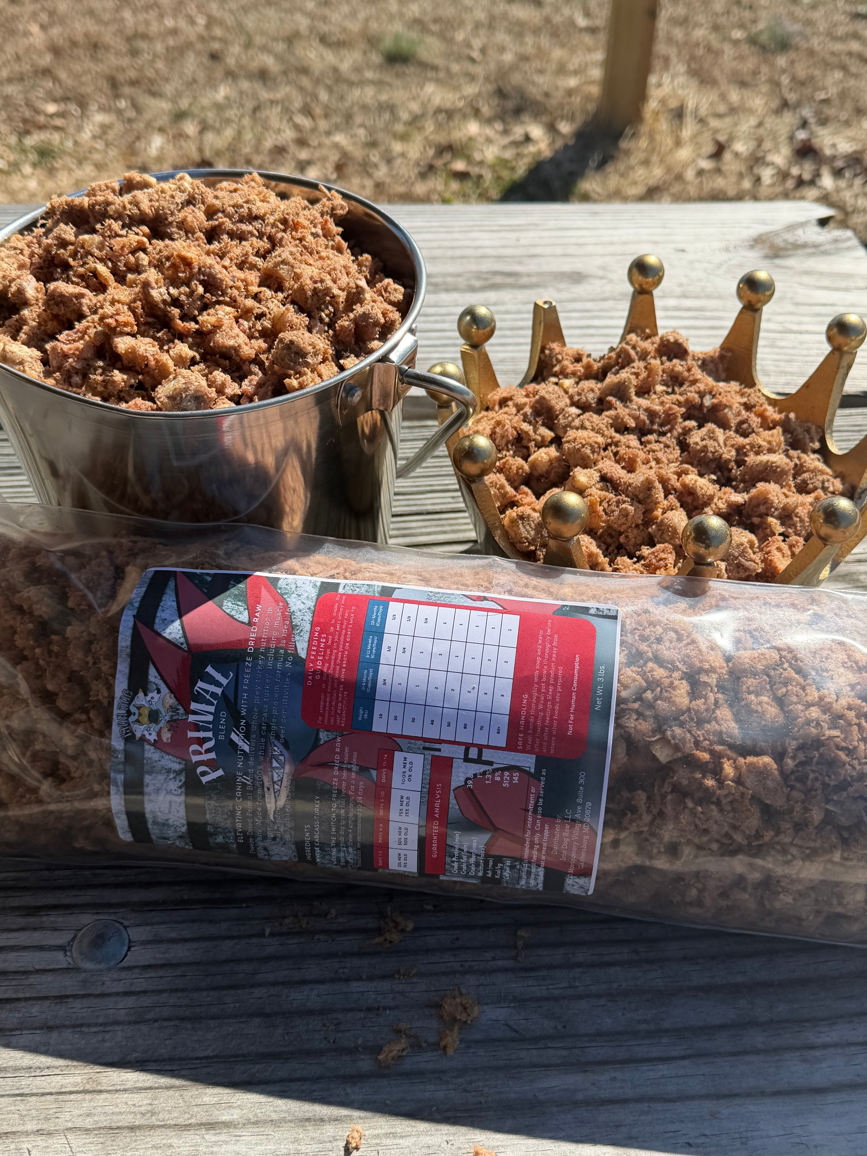 Freeze Dried Raw Dog Food - Primal Blend (Whole Carcass Turkey) (Small Batch)