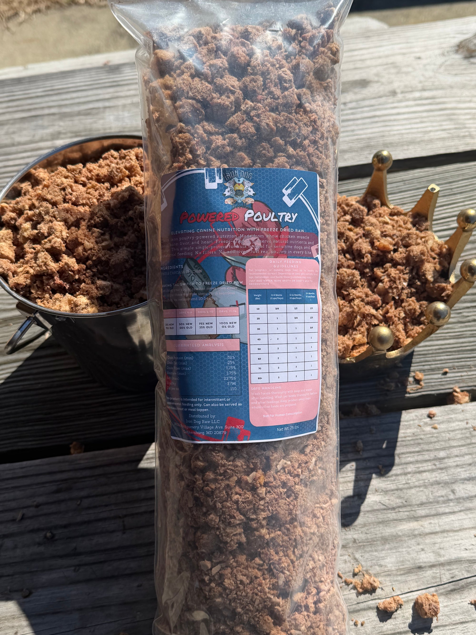 Freeze Dried Raw Dog Food - Powered Poultry Blend (Whole Carcass Chicken) (Small Batch)