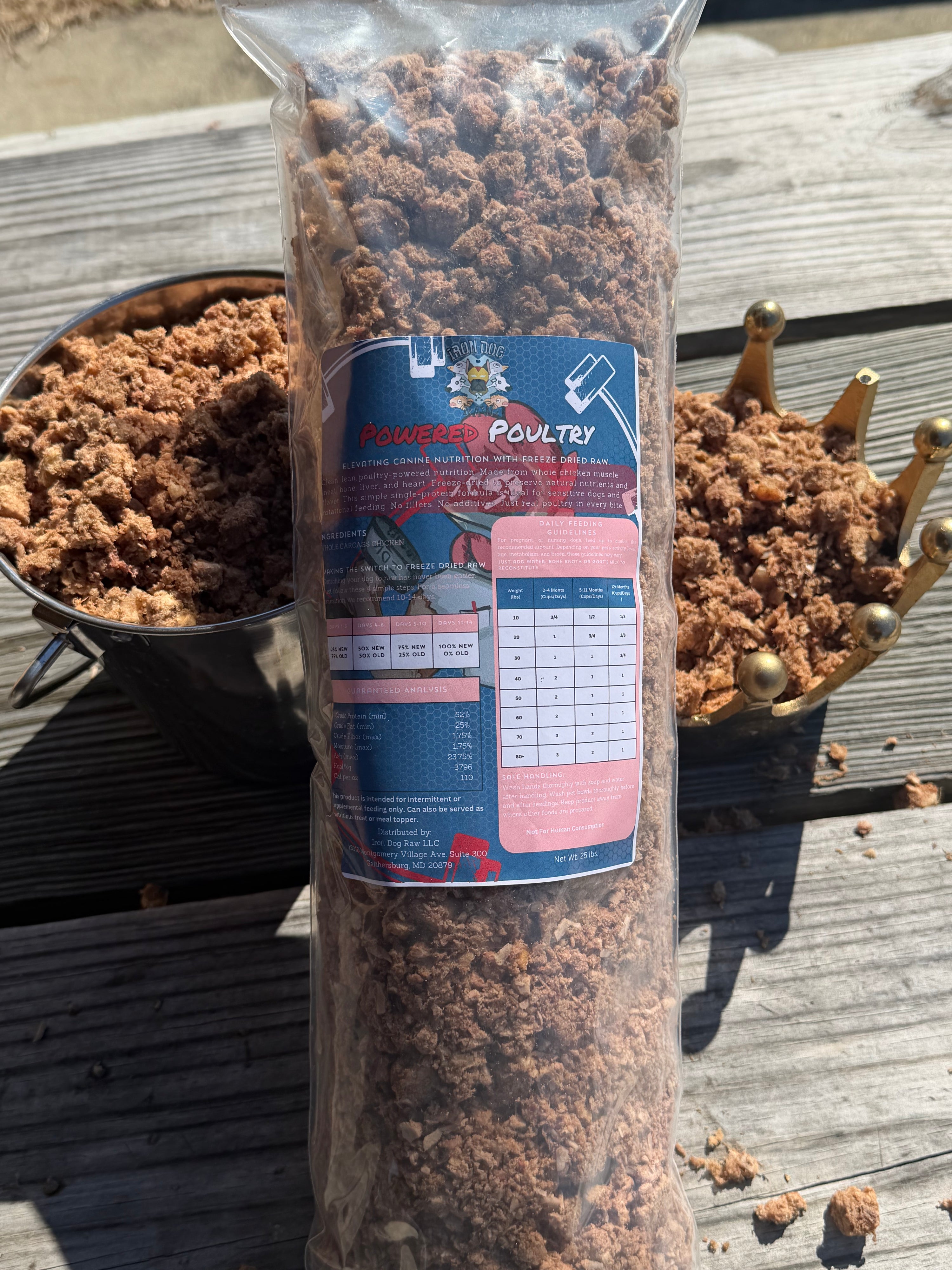 Freeze Dried Raw Dog Food - Powered Poultry Blend (Whole Carcass Chicken) (Small Batch)